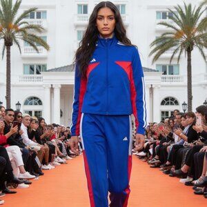 Adidas Women's 2 PC Track Suit‎ Semi Lucid Blue/Pure Jacket 2XL - Pants Large